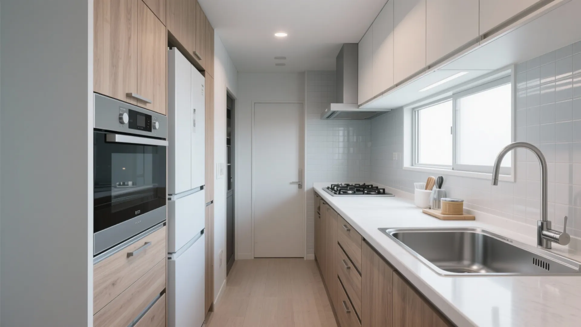 キッチンは縦動線で“二人同時に立てる”設計（日本都市の3LDKに最適）