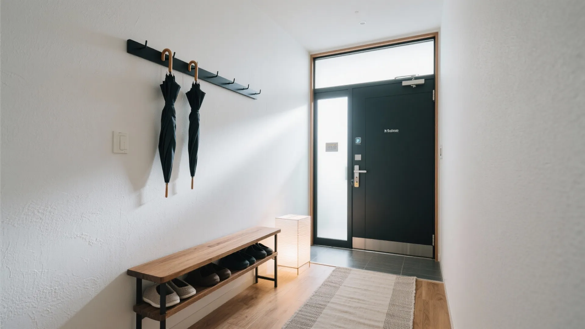 1. 東京小户型の入口は“靴と傘”から整える：動線規格と段差の活用