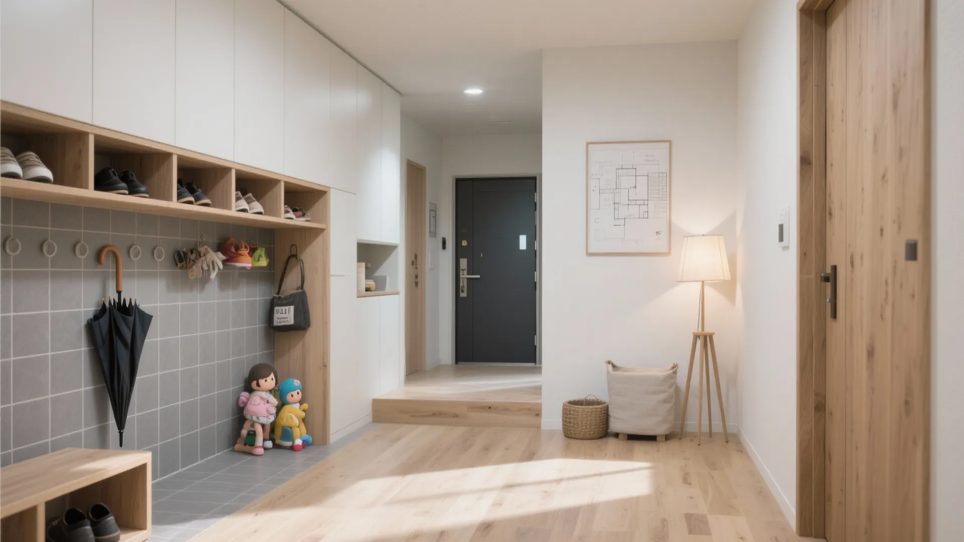 Tips 1: 玄関〜LDKの一本動線で“朝の渋滞”を解消（動線規画／東京小戸型）