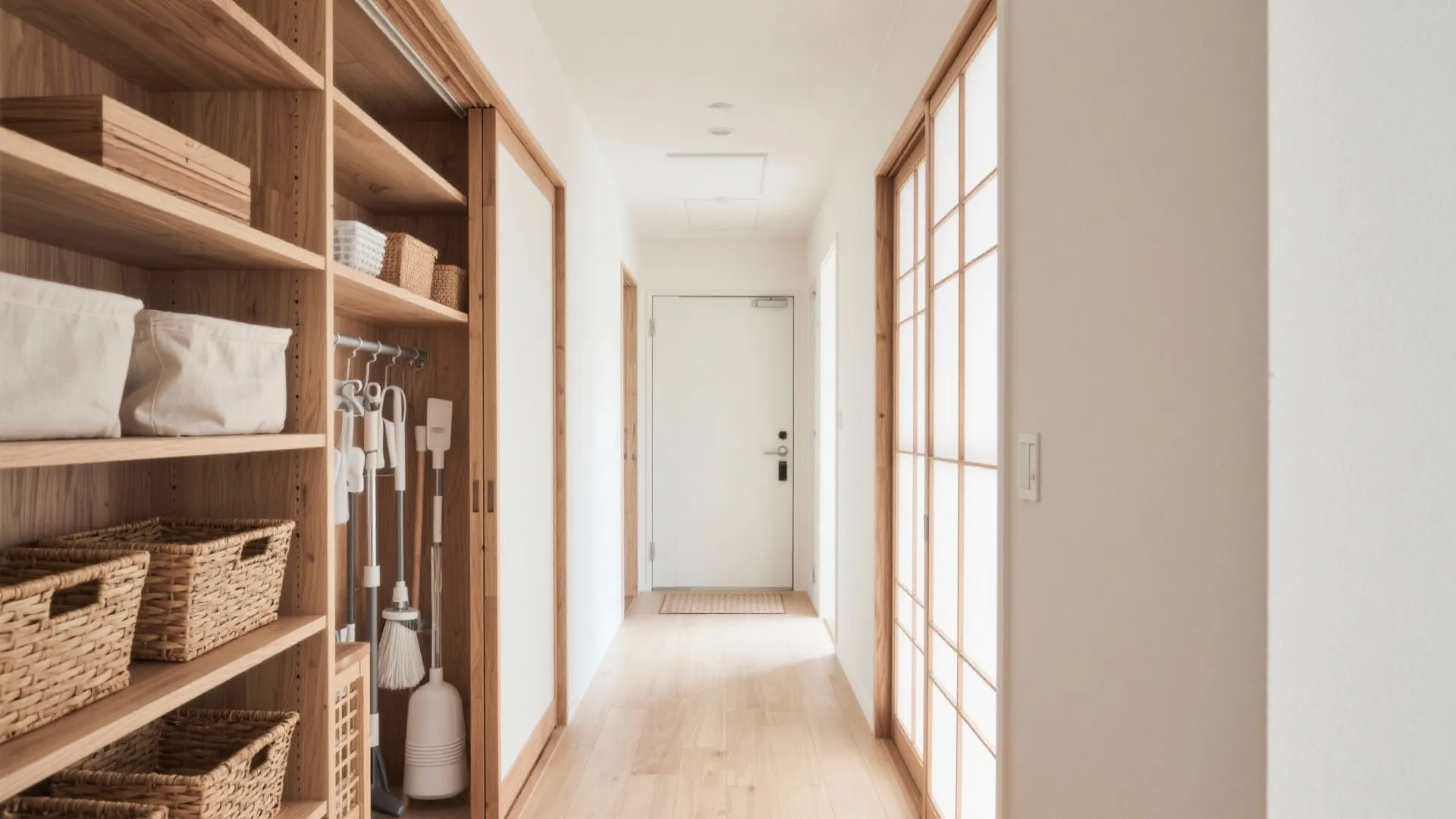 Tips 3: 収納は“点”より“線”で考える——廊下一体の収納で居室を広く見せる（収納技巧）