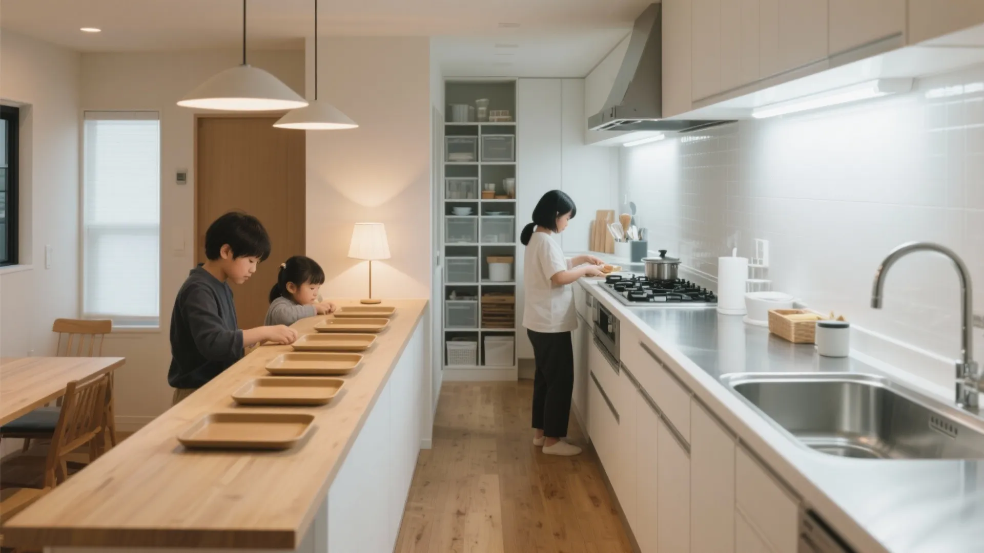 Tips 4: キッチンは「回遊」より「直線」—5人分の家事動線を短縮（東京）