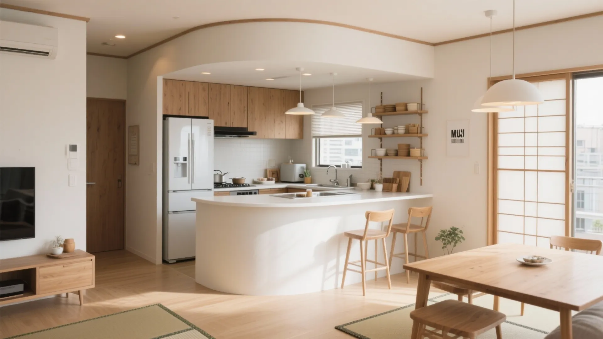 Tips 2: 1階LDKの“回遊キッチン”で家事を同時進行（收纳技巧・日式風格）