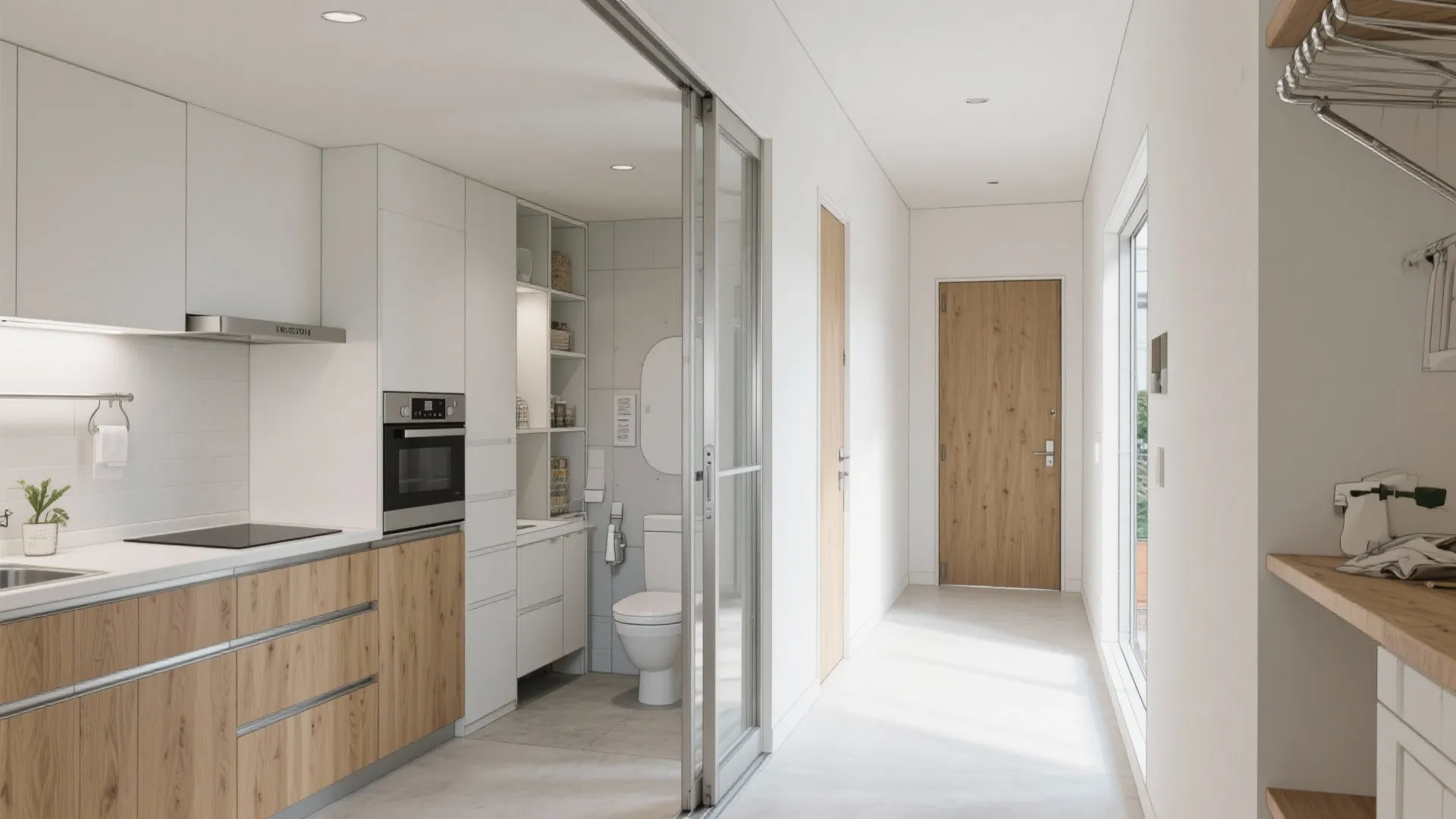 東京小戸型の動線計画：一直線の家事動線で“時短”を生む