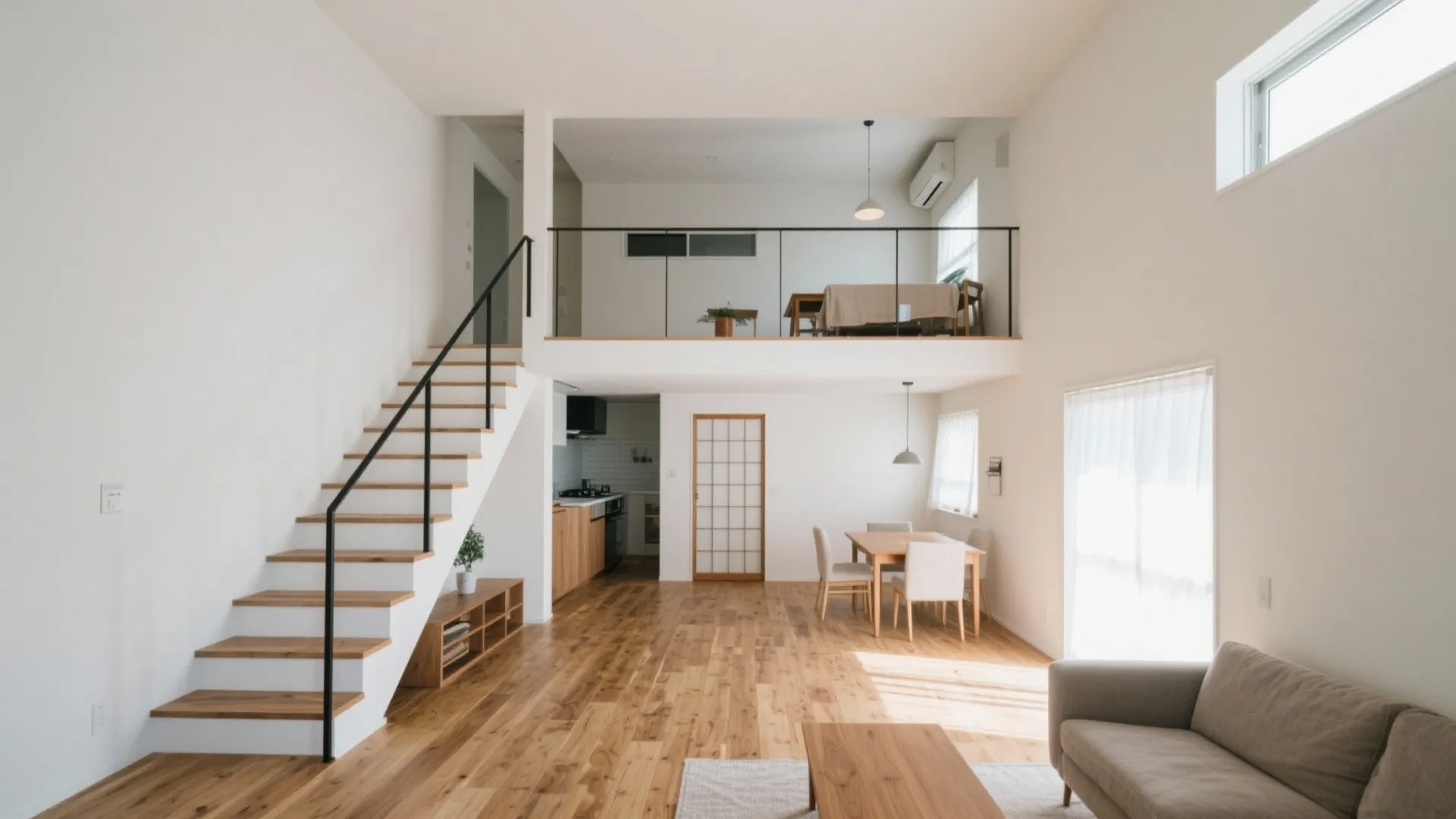 吹き抜け×4LDKの基本設計：リビング中心で動線規定（東京小户型／動線規劃）