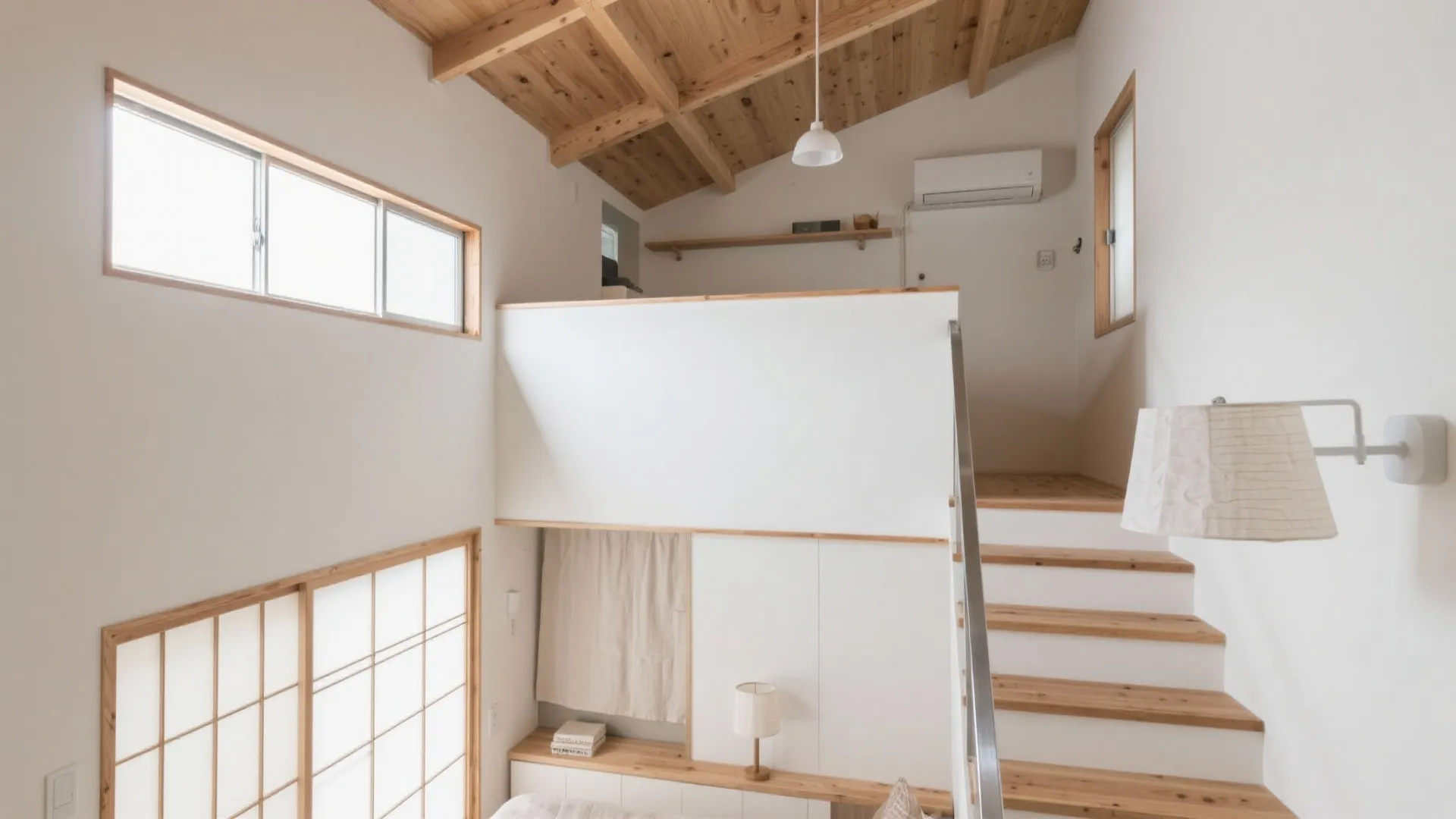 ロフト付き小屋の防火設計アイデア7選｜東京公寓設計: 1R〜1LDKにも応用できる、日式ディテールで叶える小さな木造ロフトの防火・安心・心地よさ