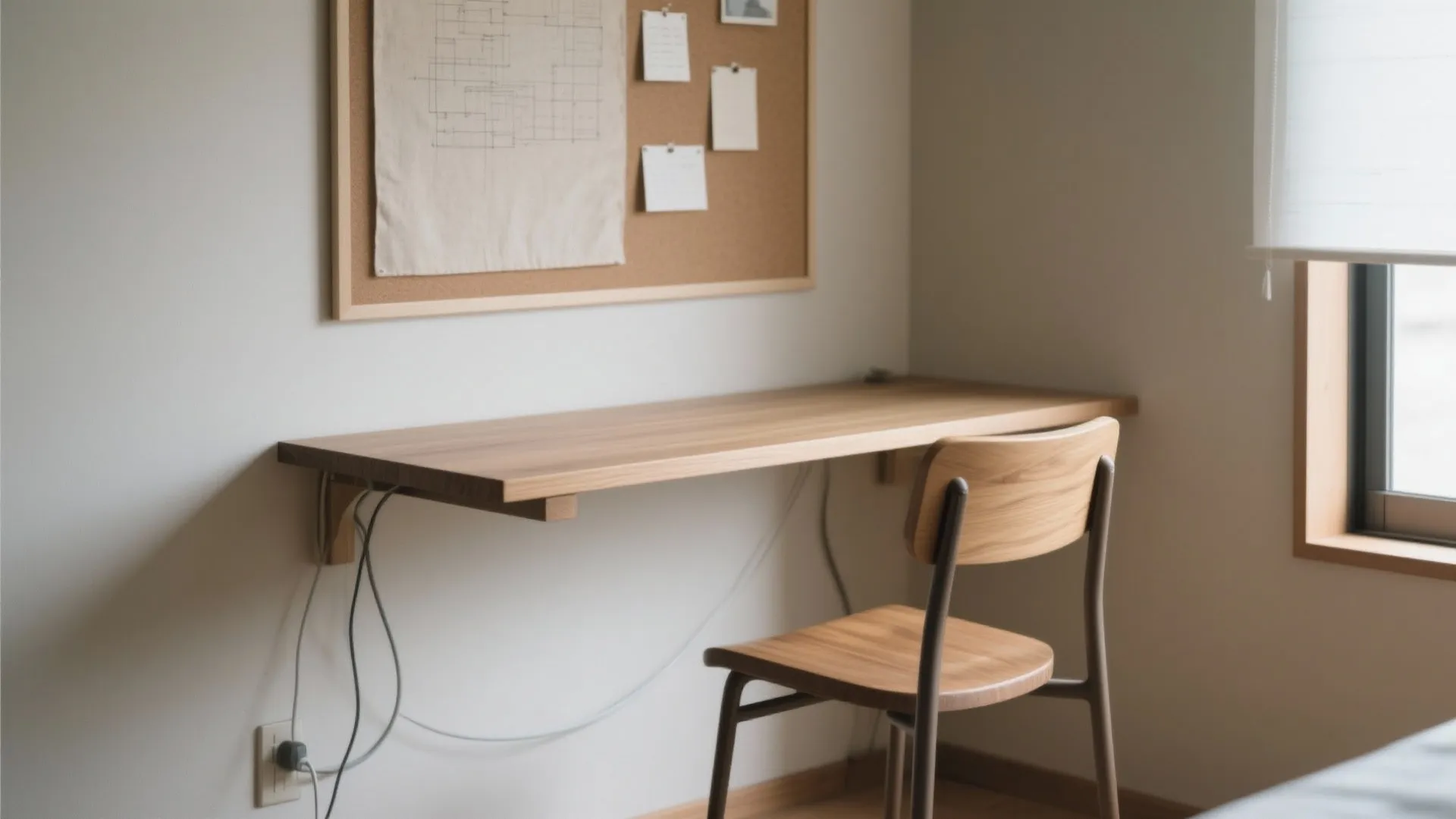 Tips 9: ミニデスクは“壁前＋水平線”で広く見せる（日式風格×東京）