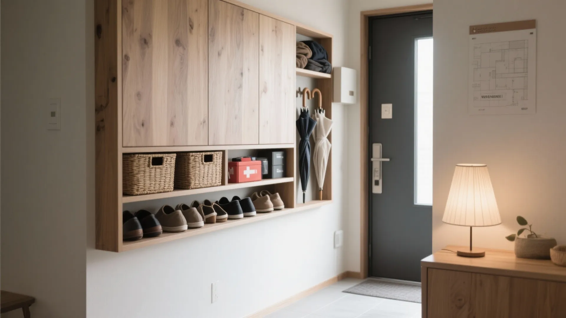 Tips 2: 東京小戸型でも玄関を“薄く広く”使う（東京小戸型・収納技巧）