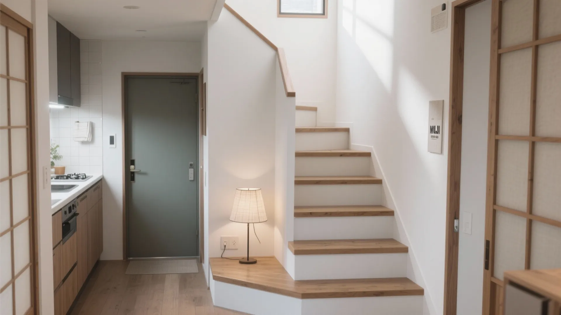 Tips 1: 動線を短くする折り返し階段（動線規律 × 日式風格）