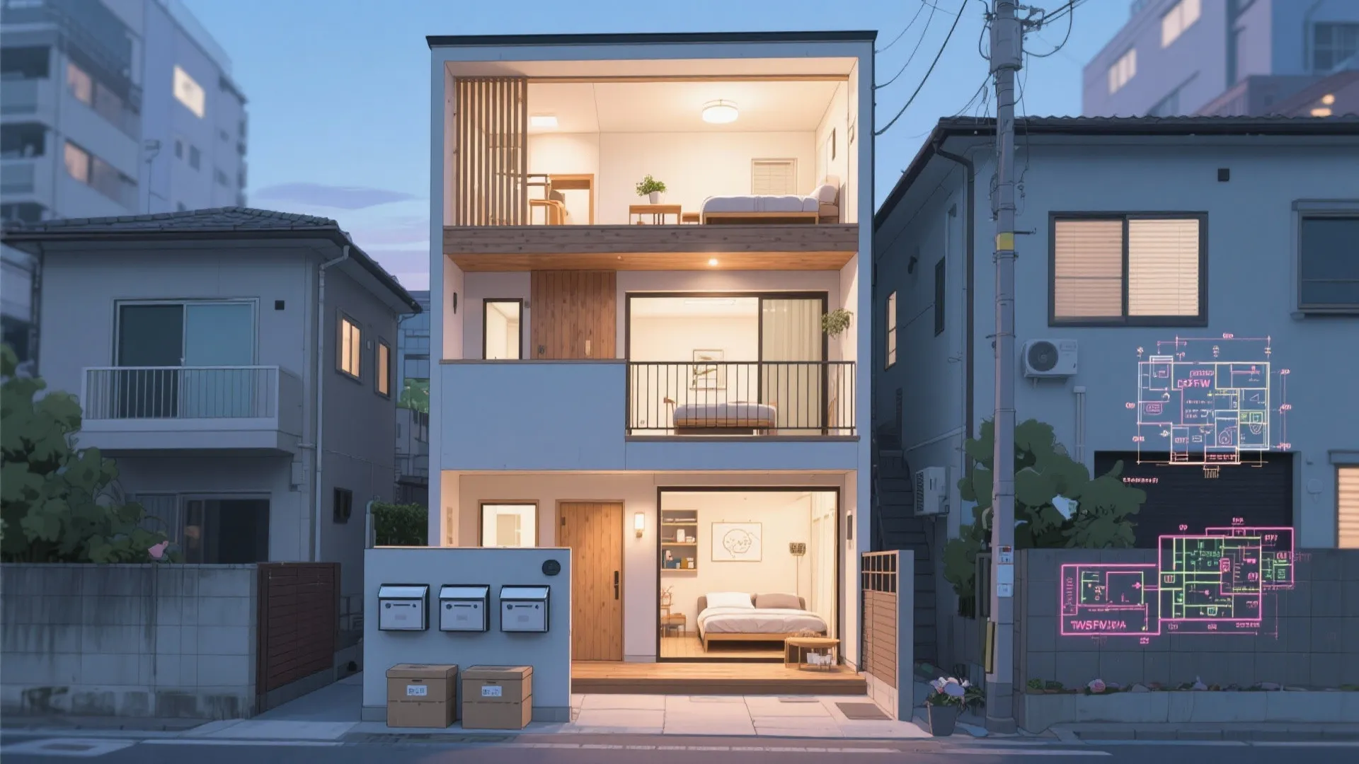 敷地制約に負けない法規と工夫（東京小户型で建てる上下分離）