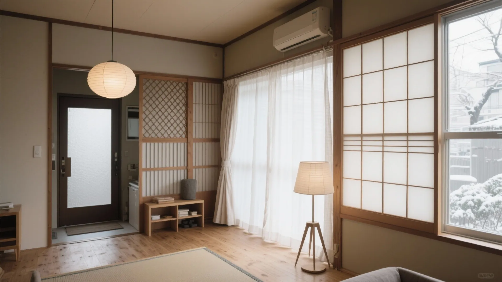 Tips 1: 南玄関でもリビングの採光と熱を整える（東京 小戸型・日式風格）