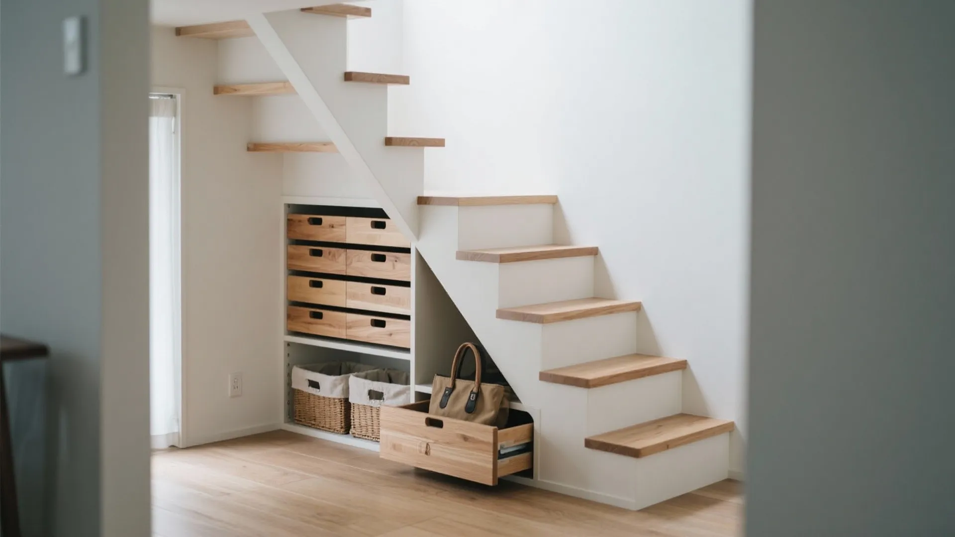 Tips 2: 収納技巧を内包した階段—引き出し段×オープン段のハイブリッド