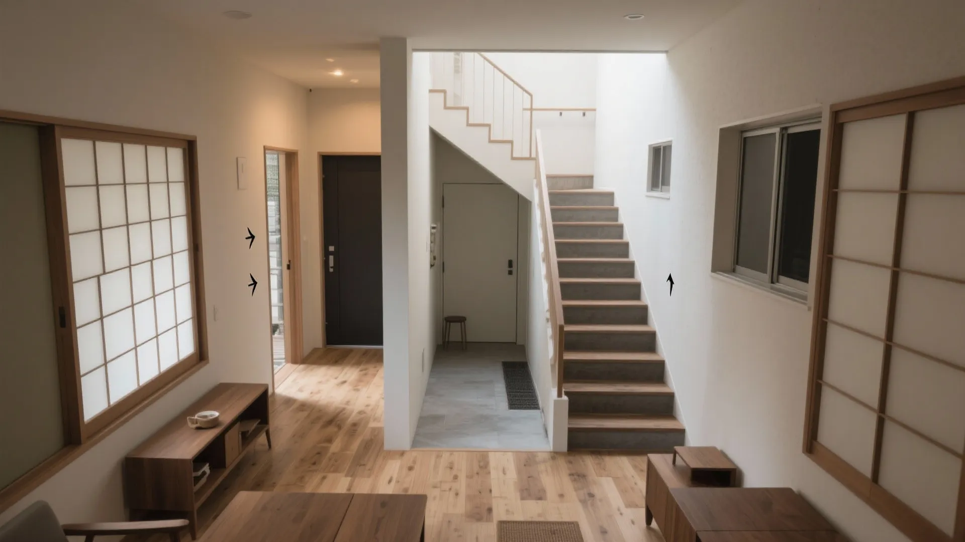 Tips 1: 垂直動線の整理で「会いたい時だけ会える」東京小戸敷地の動線計画