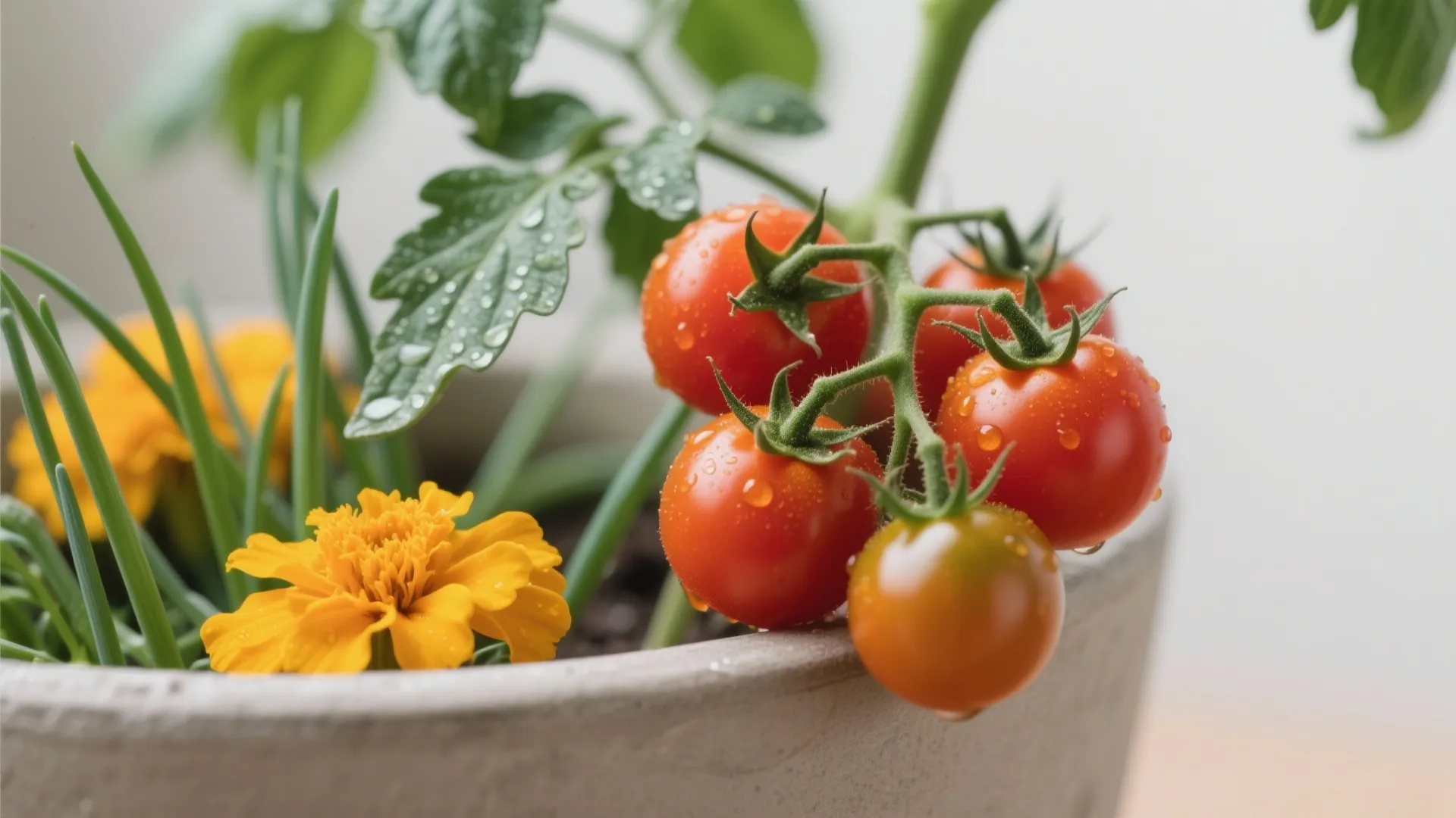 5) Micro-edible garden with modular planters and color control