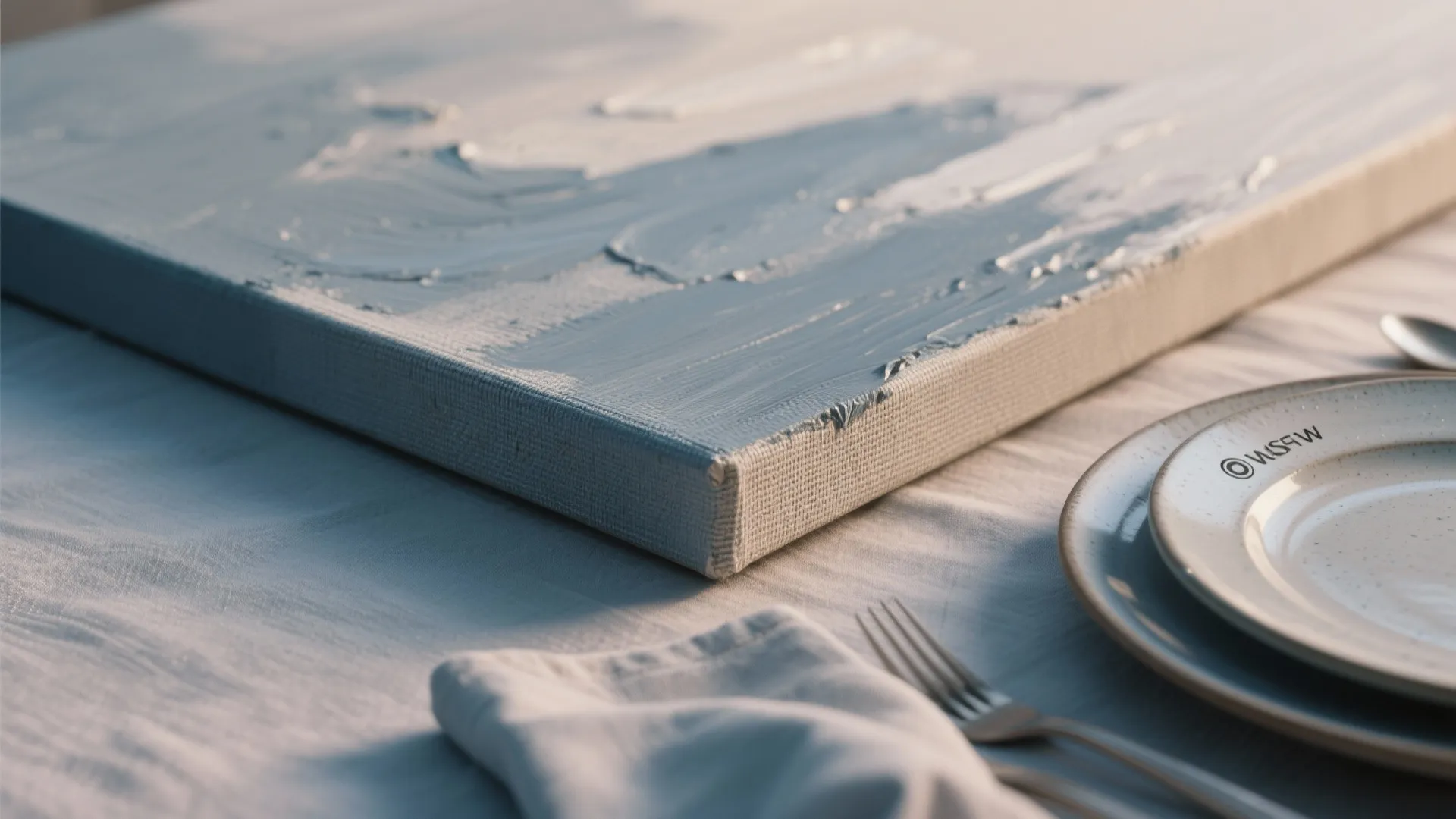 2. A tonal canvas that echoes tableware and textiles