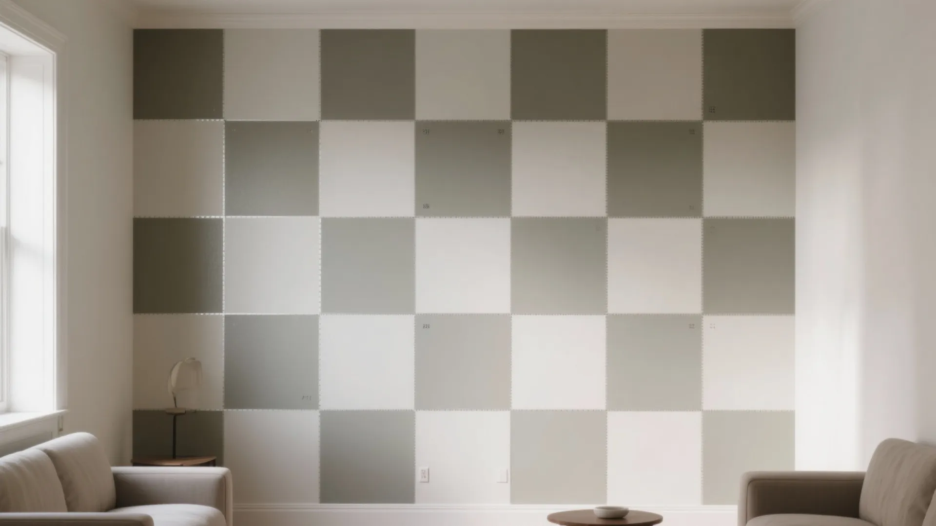 Idea 1: Soft Checkerboard Paint (Tone-on-Tone)