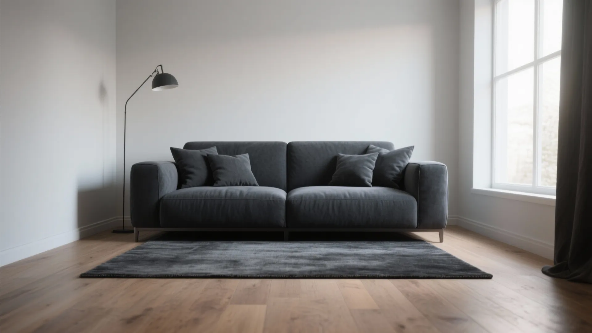 4. Use a rug that ties to the sofa tone