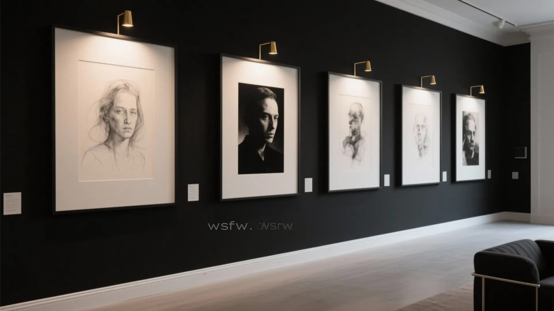 Idea 4: Tone-on-Tone Art and Slim Picture Lights