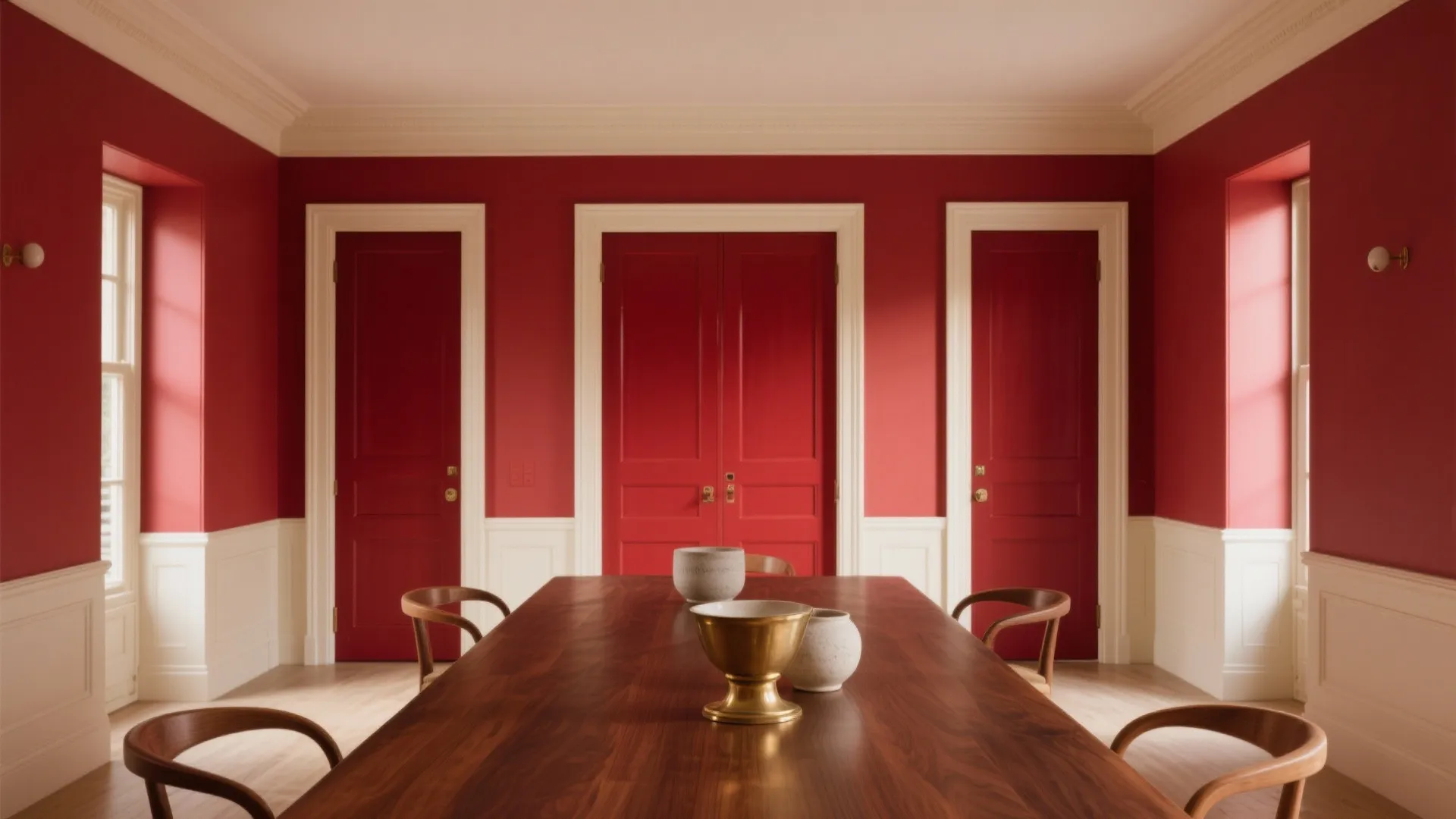 2) Tone-on-Tone Red Rooms (Walls + Trim = Lush)