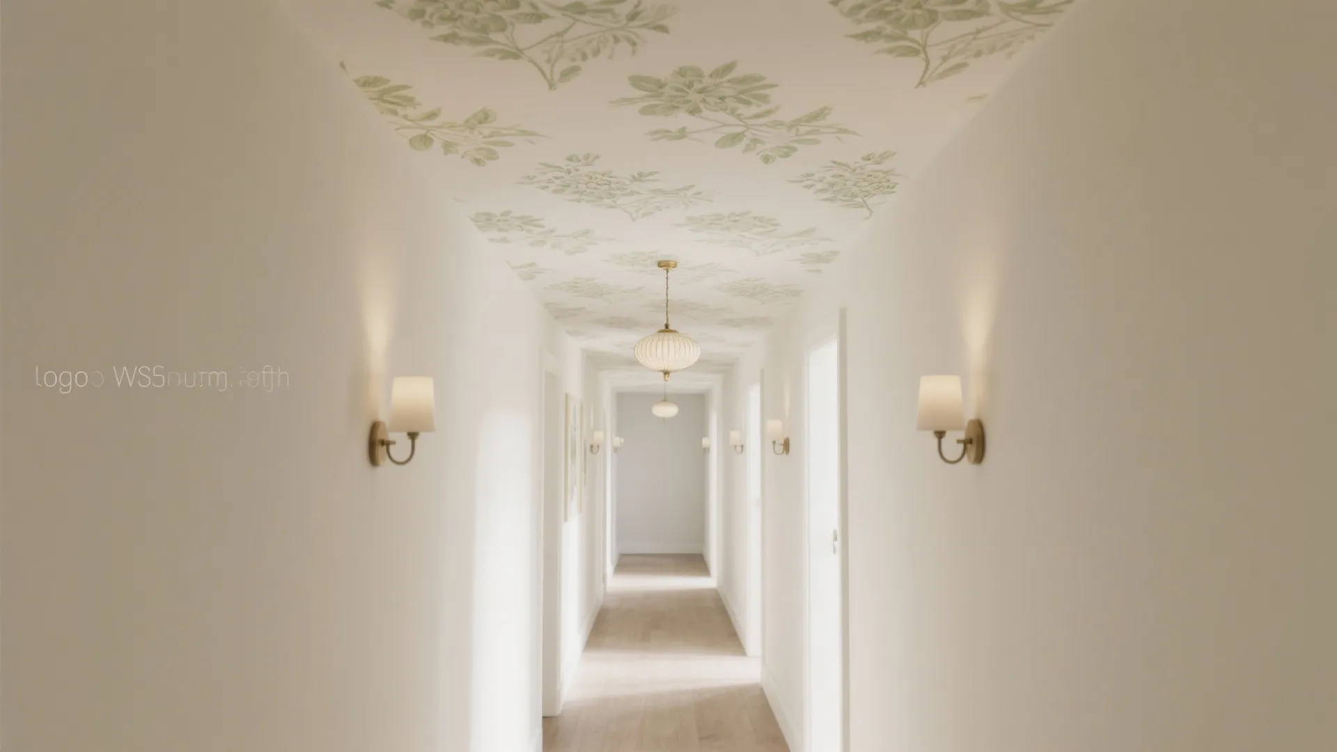 2) Botanical stencil with tone-on-tone paint