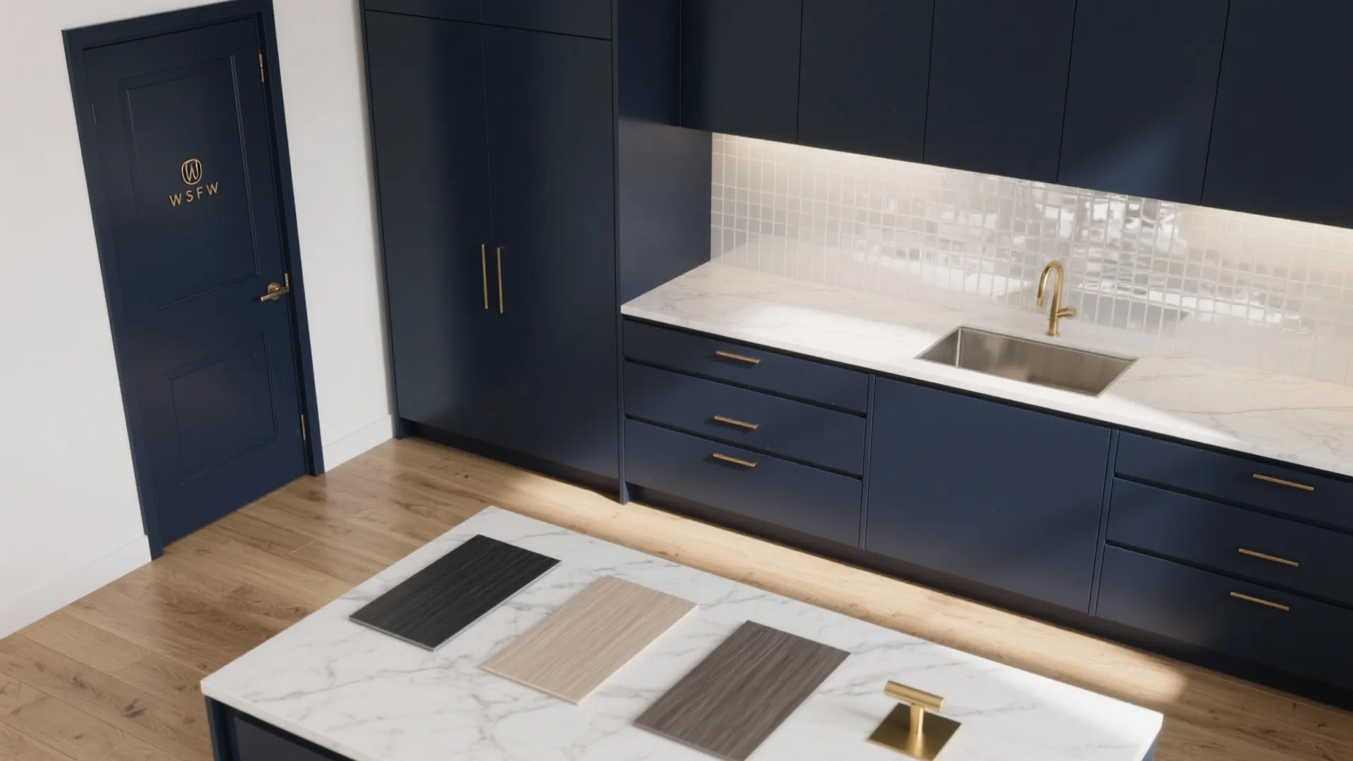 4. Tone-on-tone cabinetry with texture