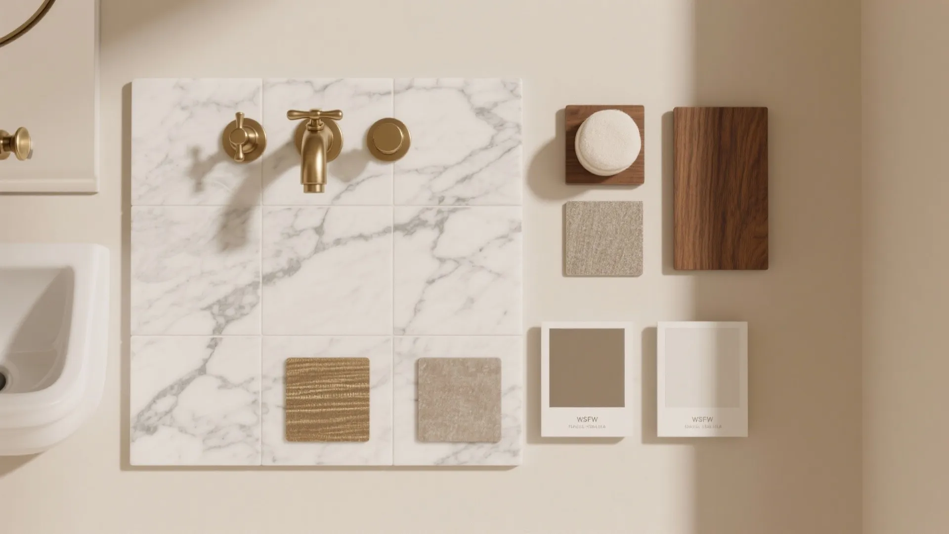 Tone-on-tone palette with warm metal accents