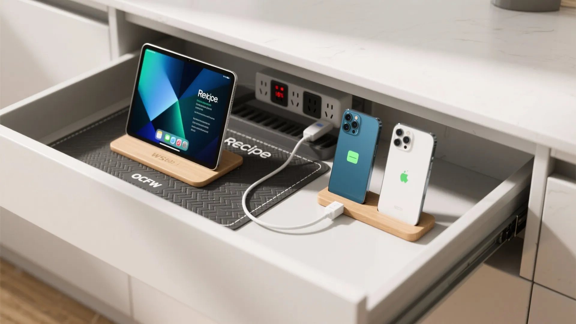 3. Shallow Top Drawer as a Tech Station