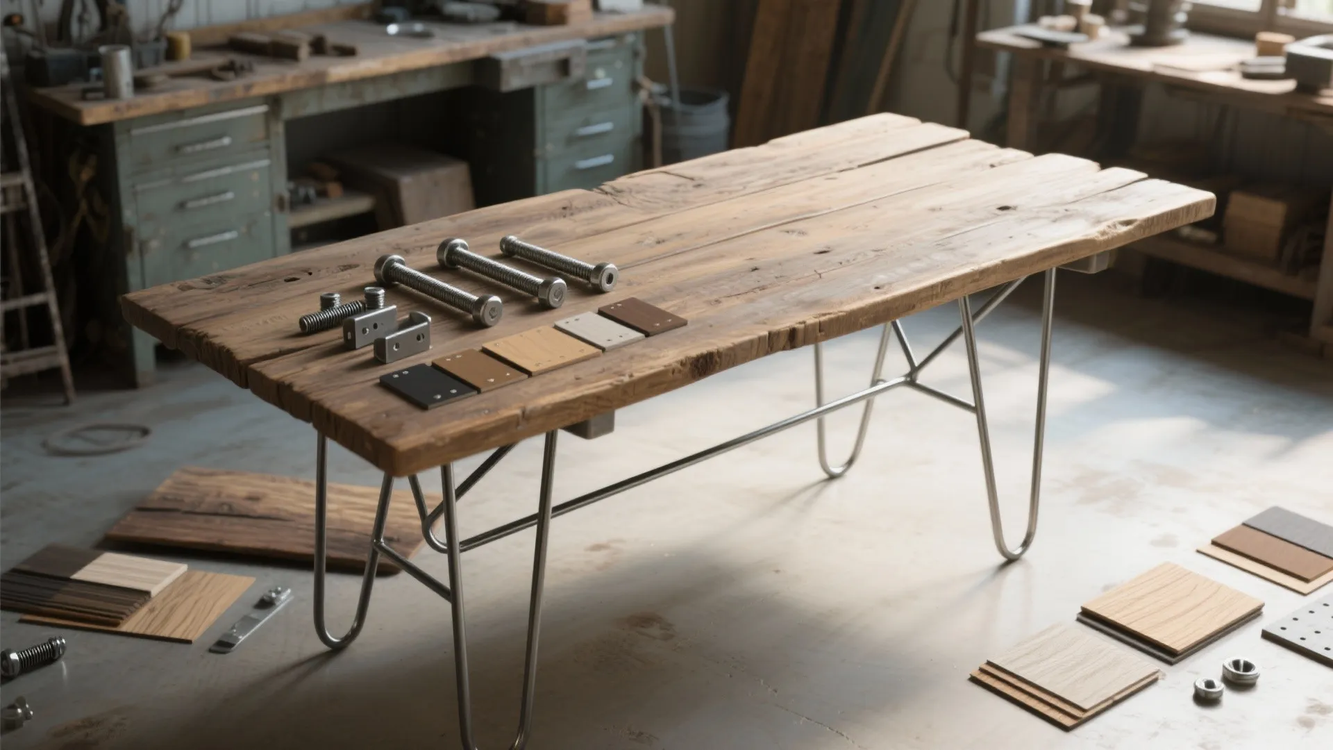 4. Industrial Legs + Vintage Top