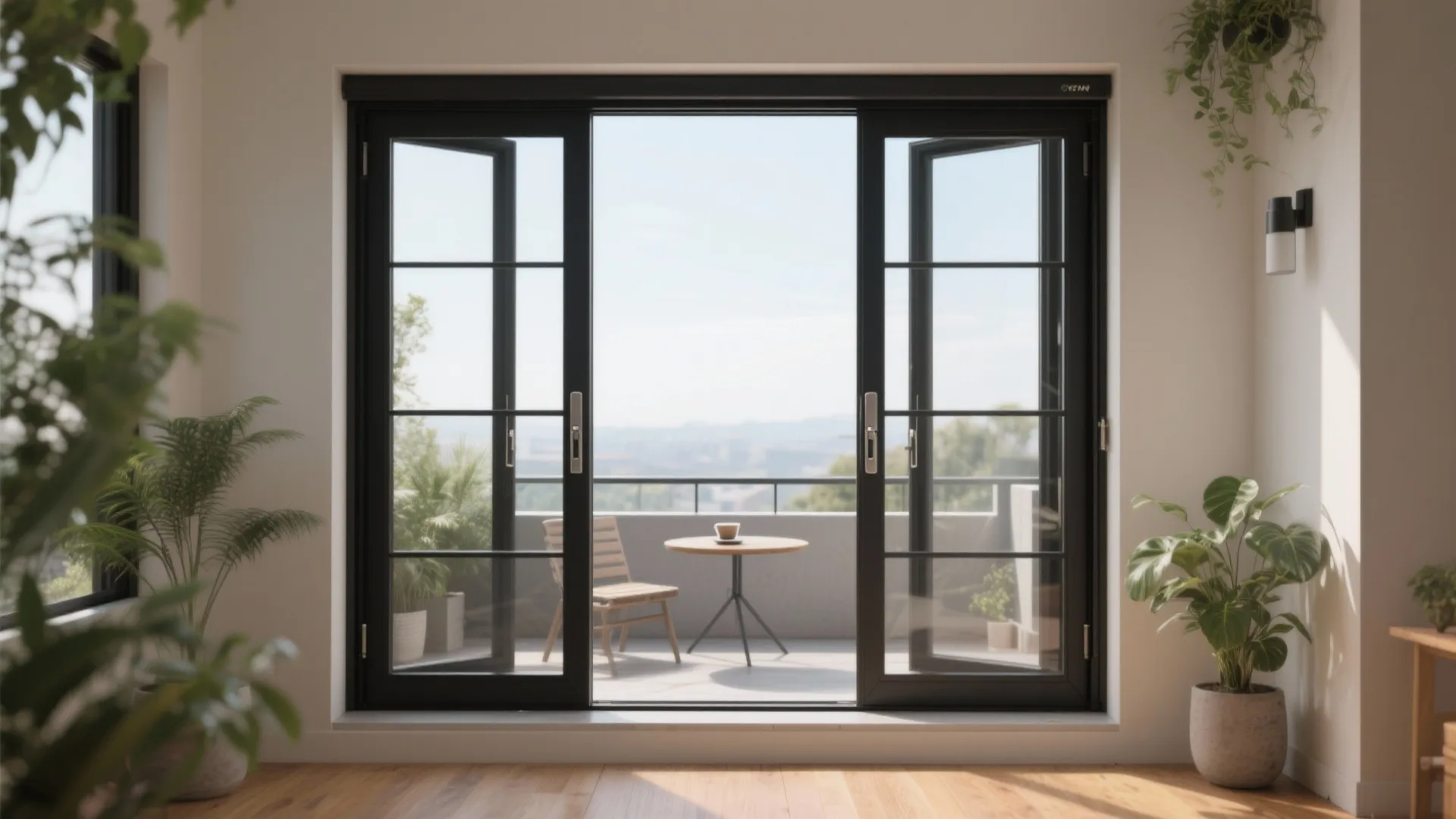 3) Top-hung bi-fold grills for a wide, breezy opening