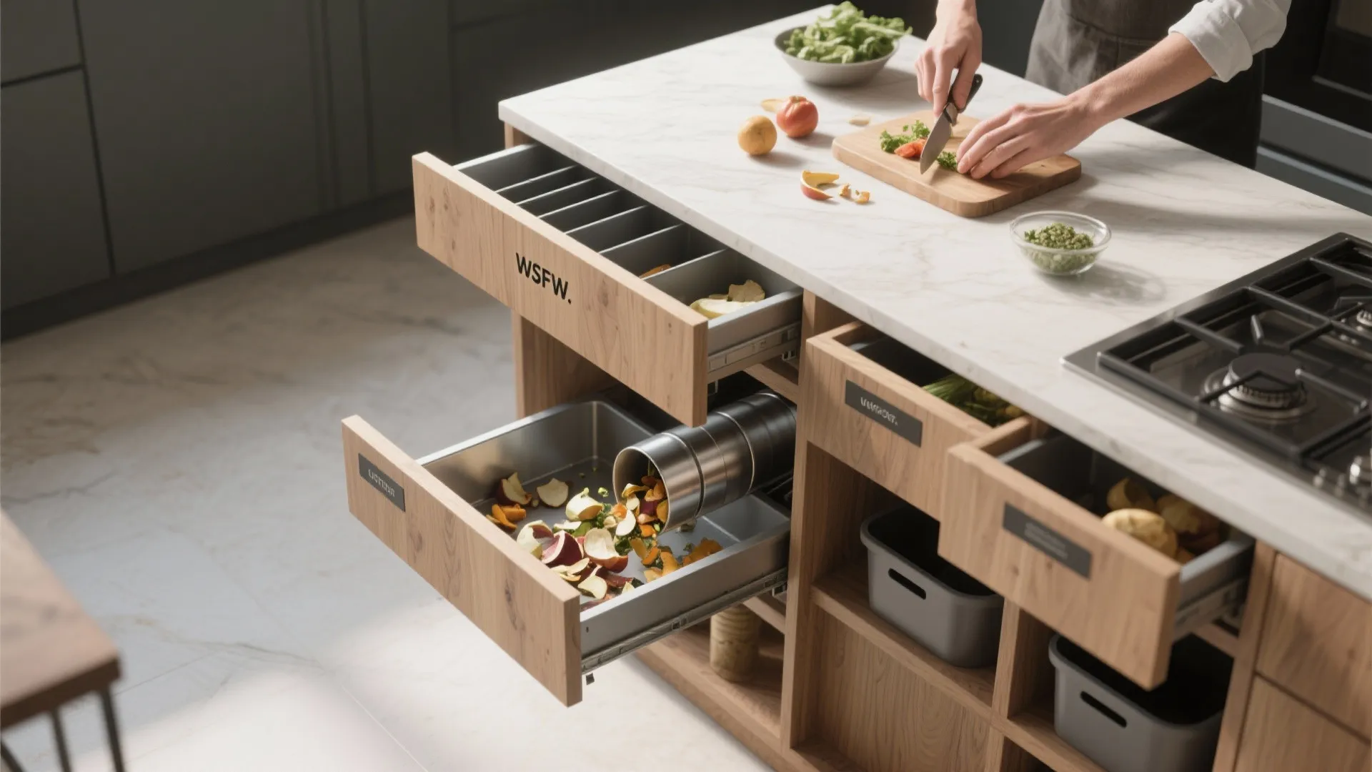 2. Top-mounted sorter drawer