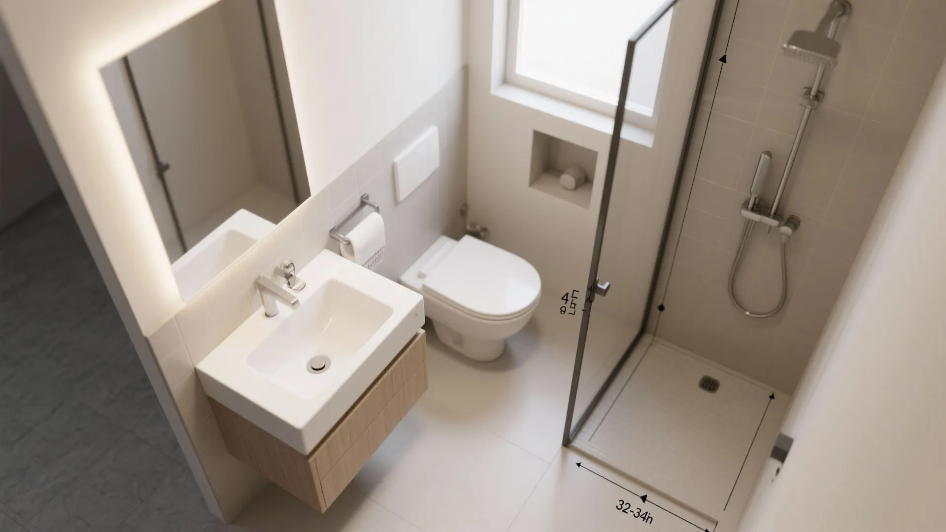 2) Wall-Mounted Fixtures and Pocket Storage