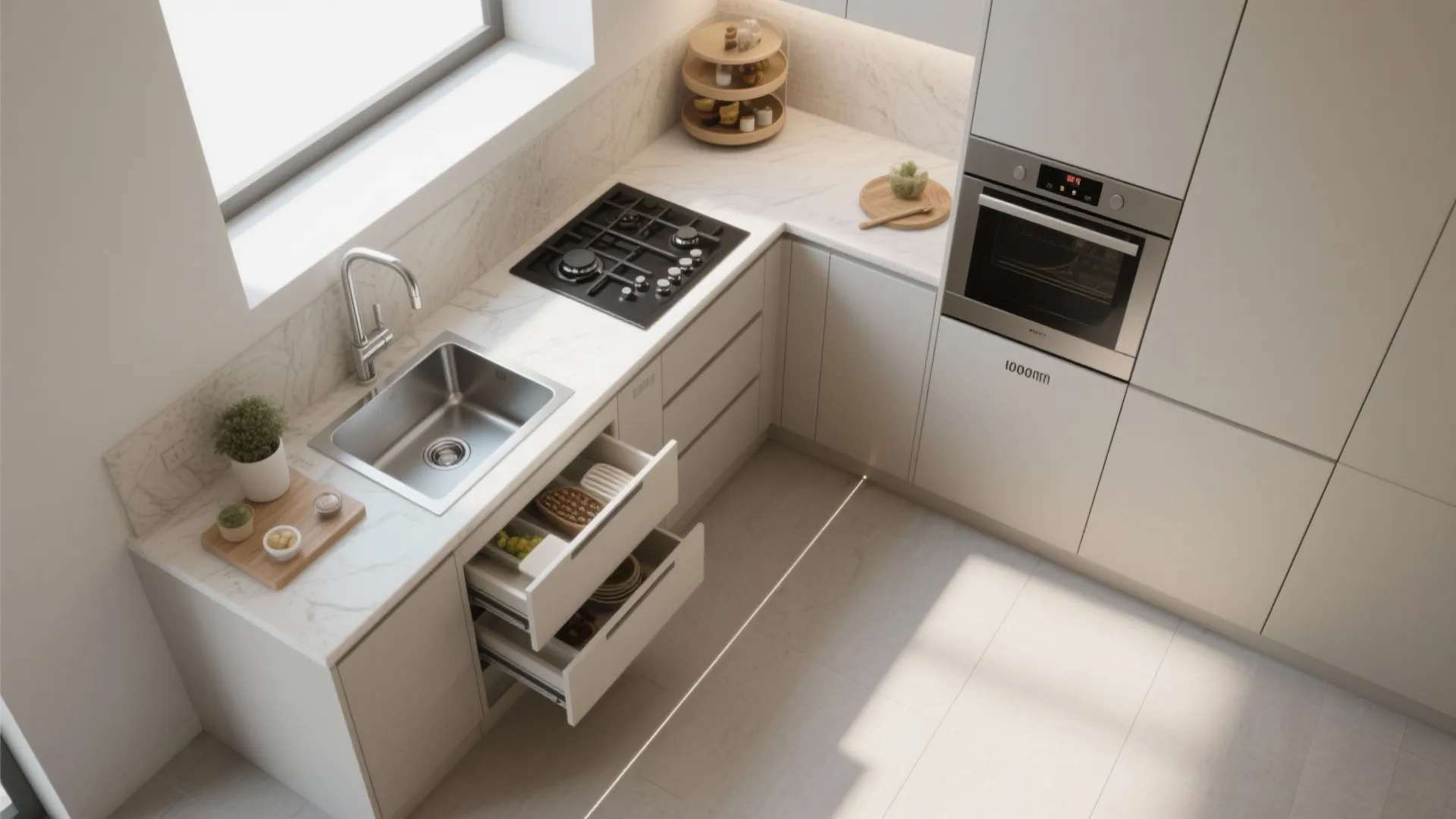 Compact L-Shaped Layout with Smart Corner Solutions