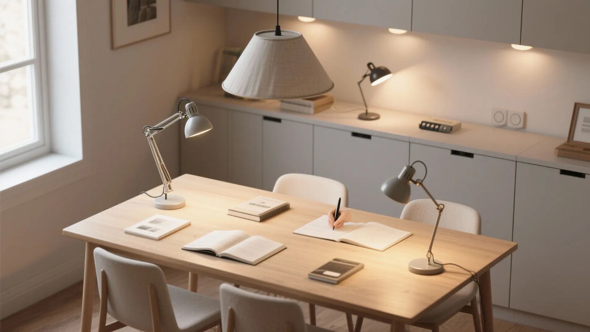 Layered lighting that shifts modes