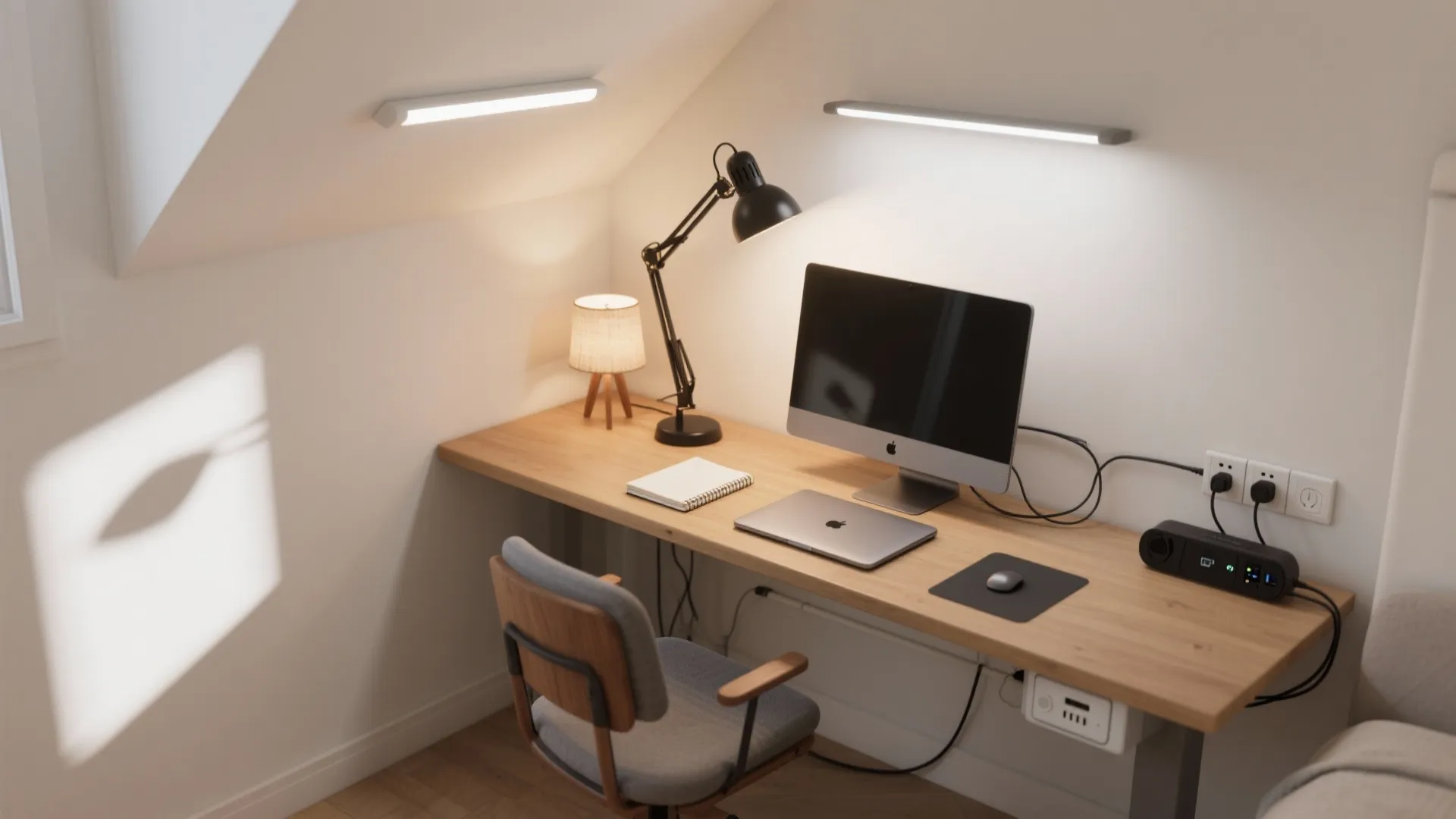 Smart lighting and power for sustained focus