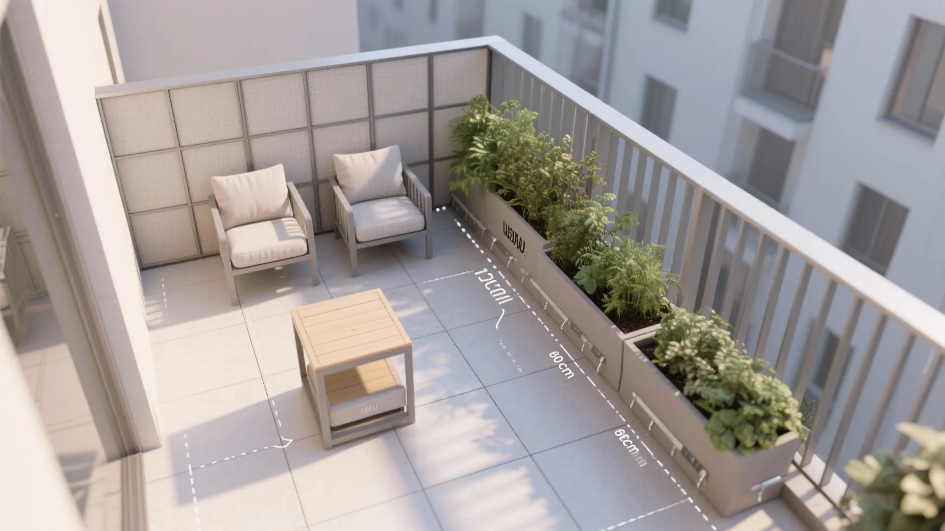 Modular furniture and vertical greenery