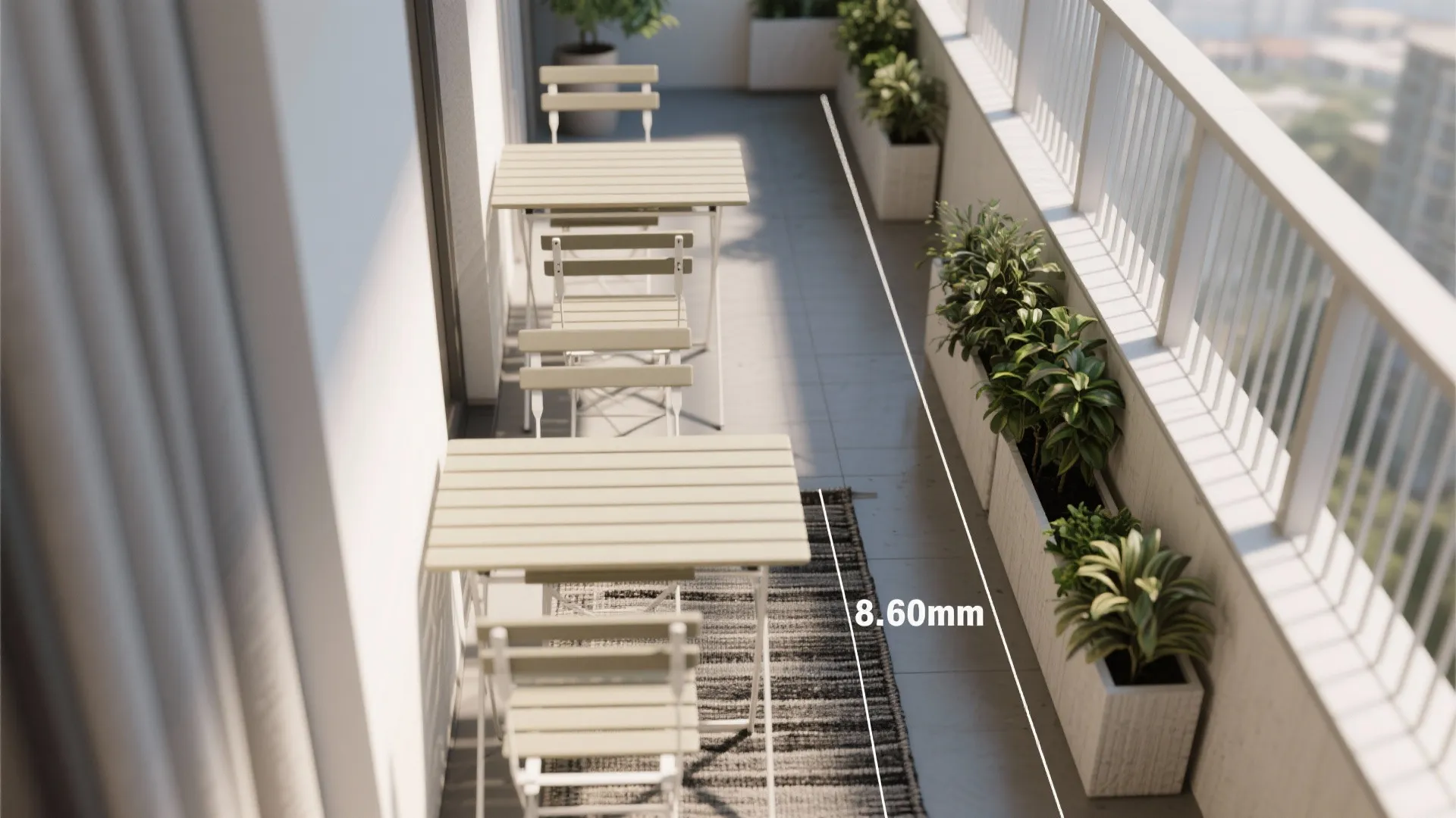 Foldable Bistro Sets and Rail-Mounted Tables