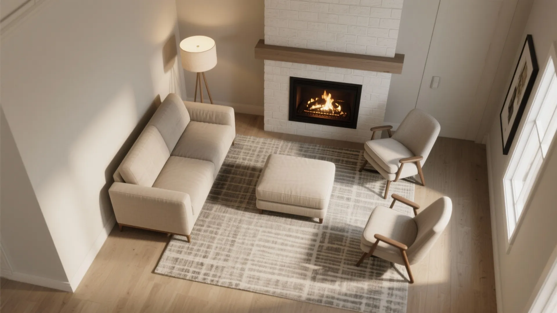 Compact Seating That Hugs the Fire