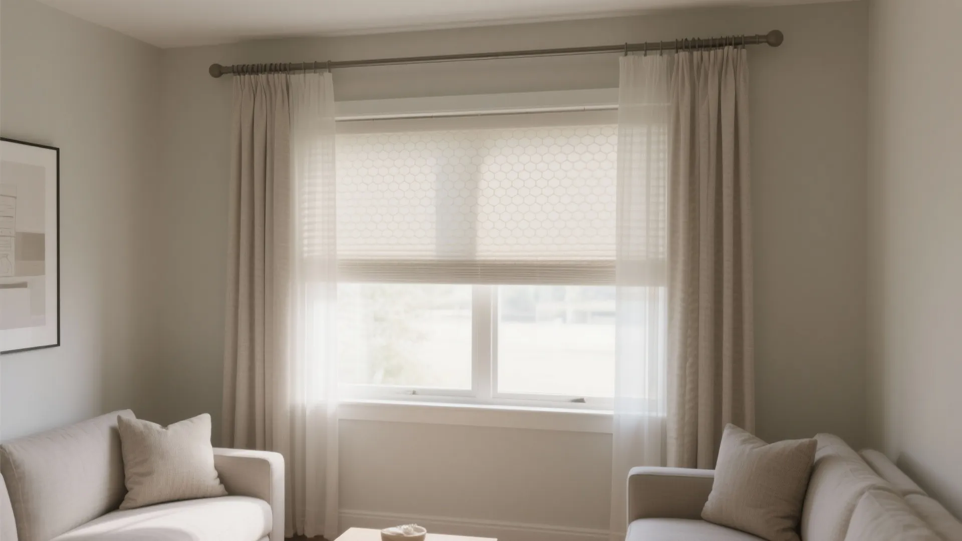 Layered Privacy: Top-Down Shades + Light Drapes