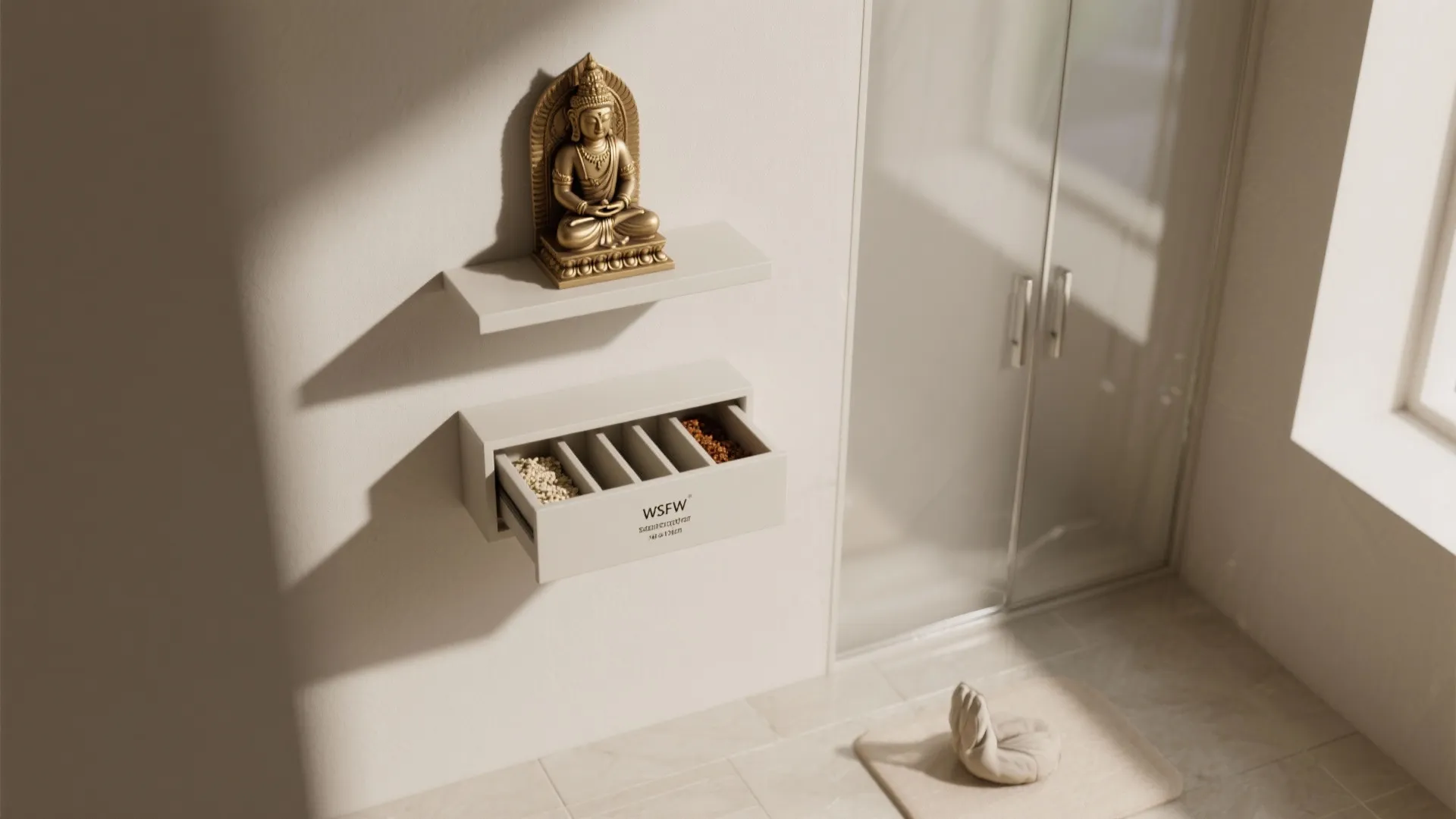 Wall-Mounted Shrine with Clutter-Free Storage