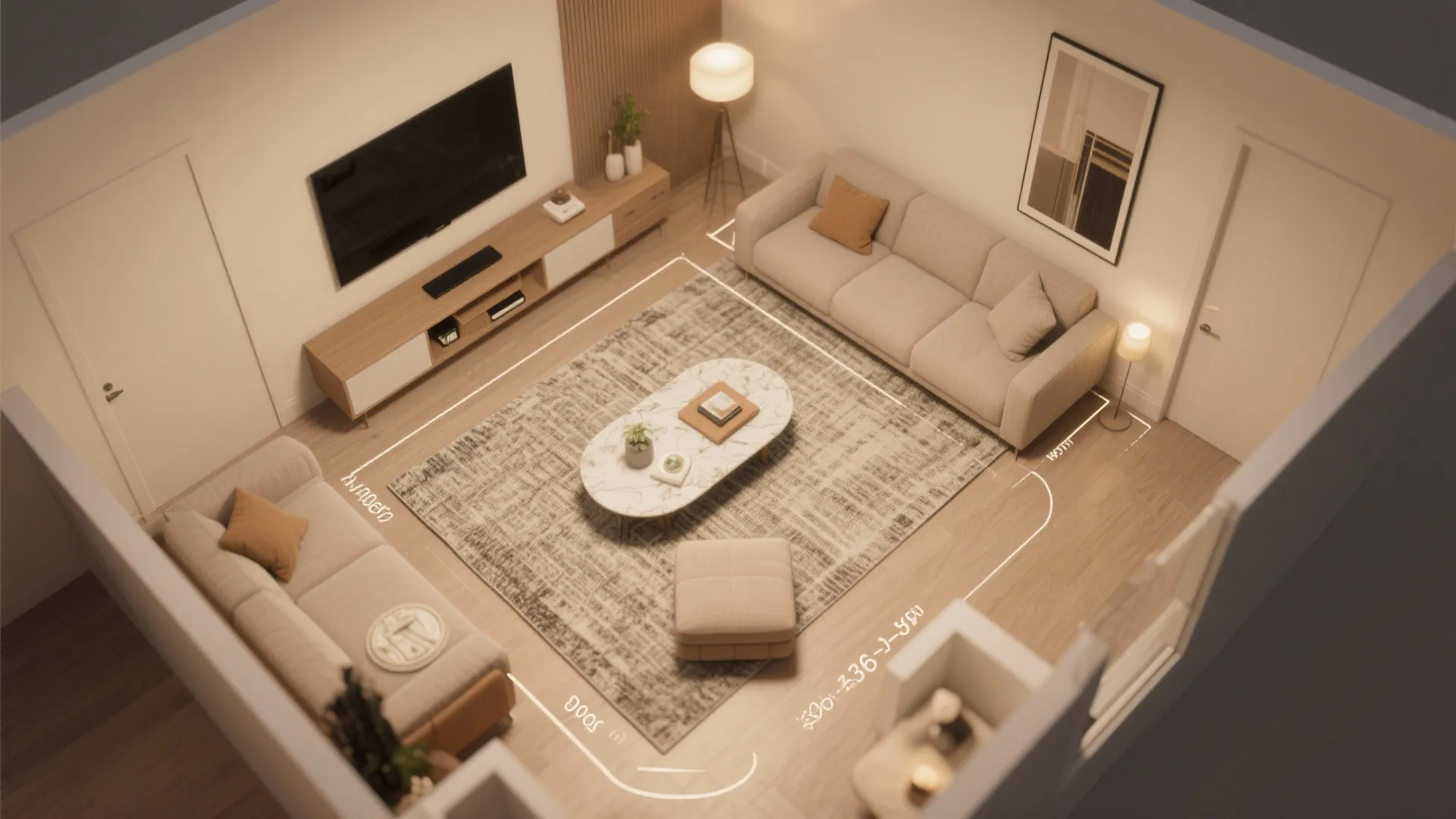 Float the Sofa and Zone With a Rug