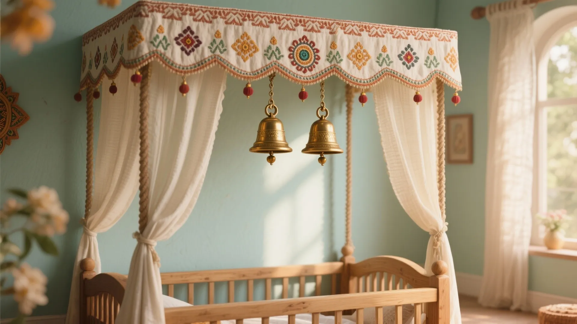 Brass Bells and Toran-Inspired Canopy (Sound-Safe)