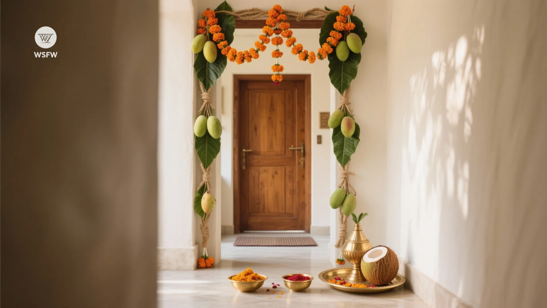 Floral Toran Entry with Coconut & Turmeric