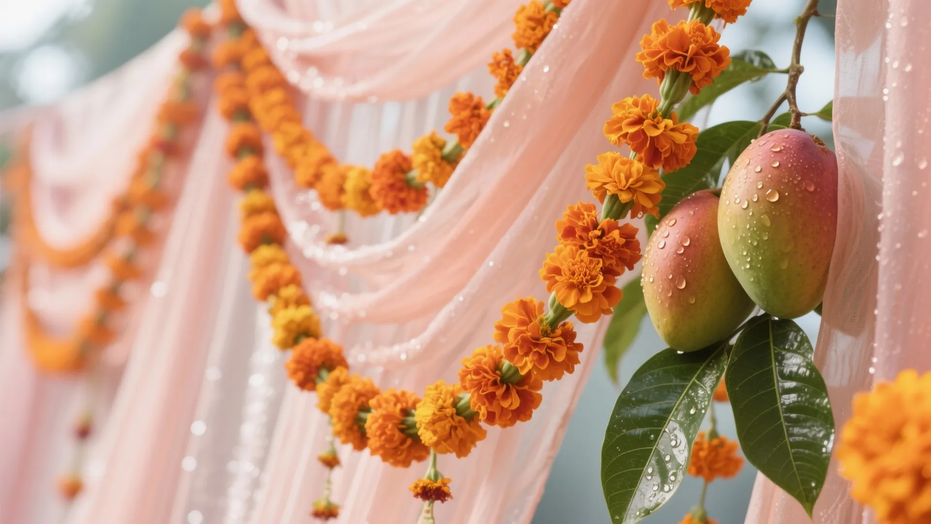 Marigold Toran + Sheer Drapes: Classic Made Fresh