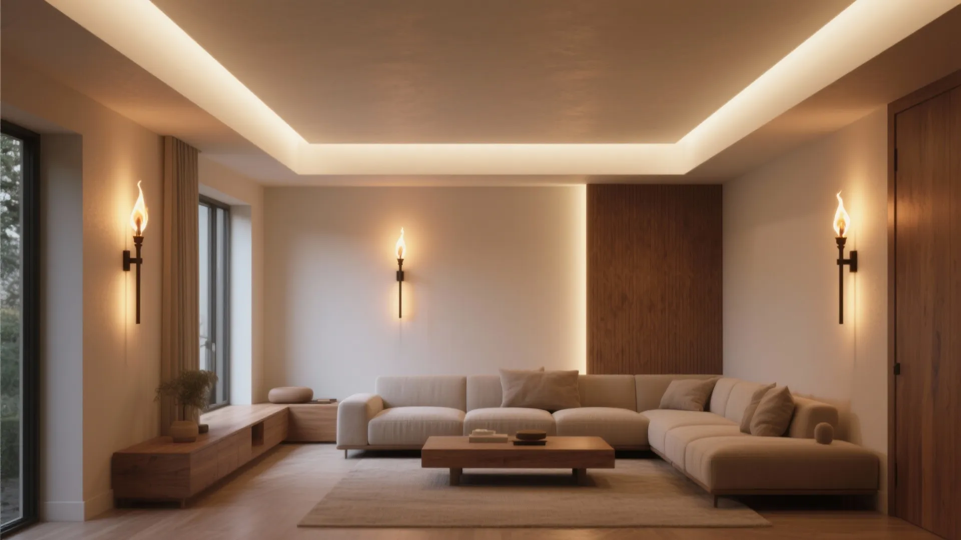 3. Torch-Style Linear Sconces for Accent Lighting