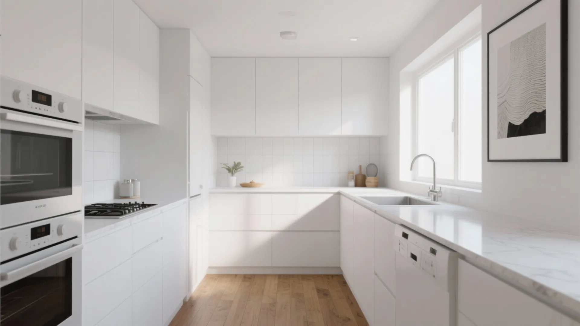 5. Go total-white for a minimalist, timeless kitchen