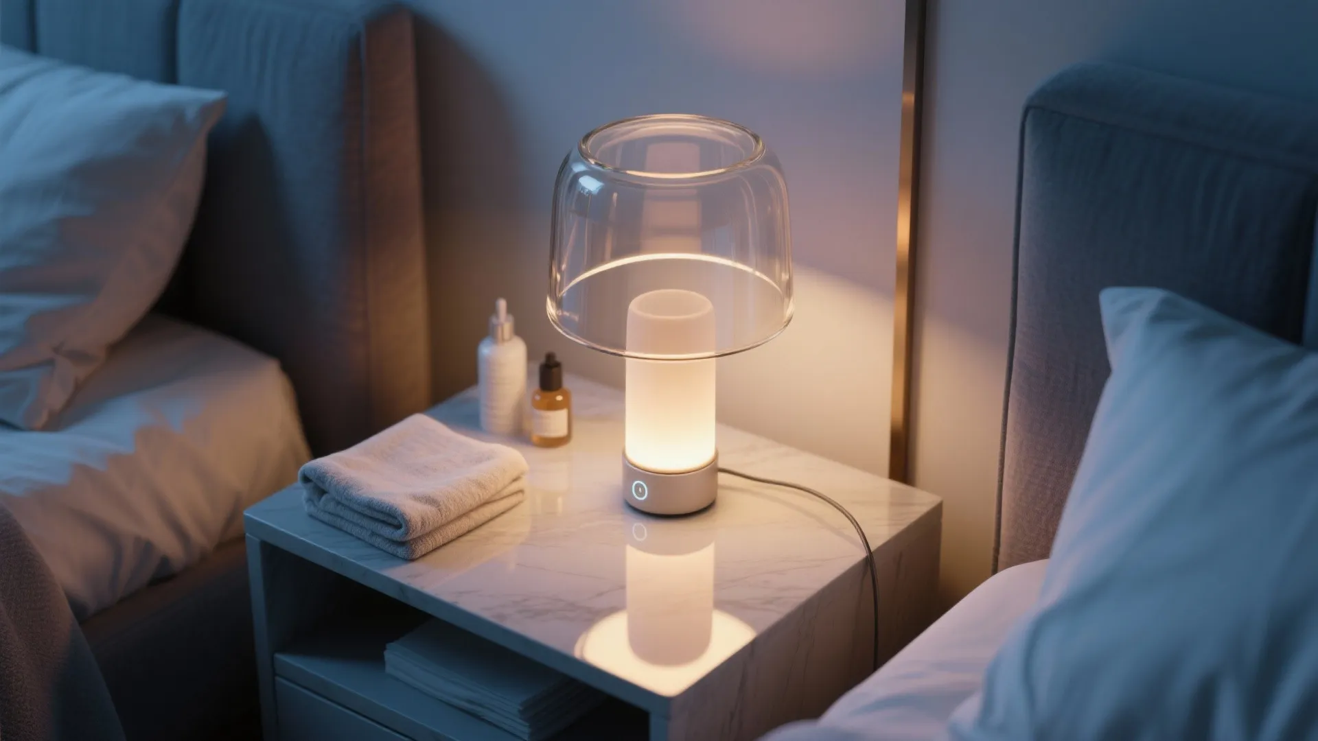 4. Touch Dimmable Glass Table Lamp