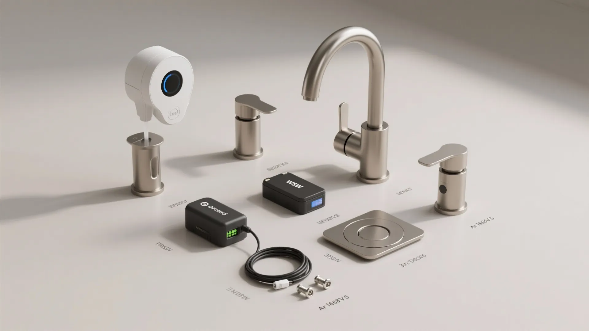 5. Touchless three-piece with manual handles