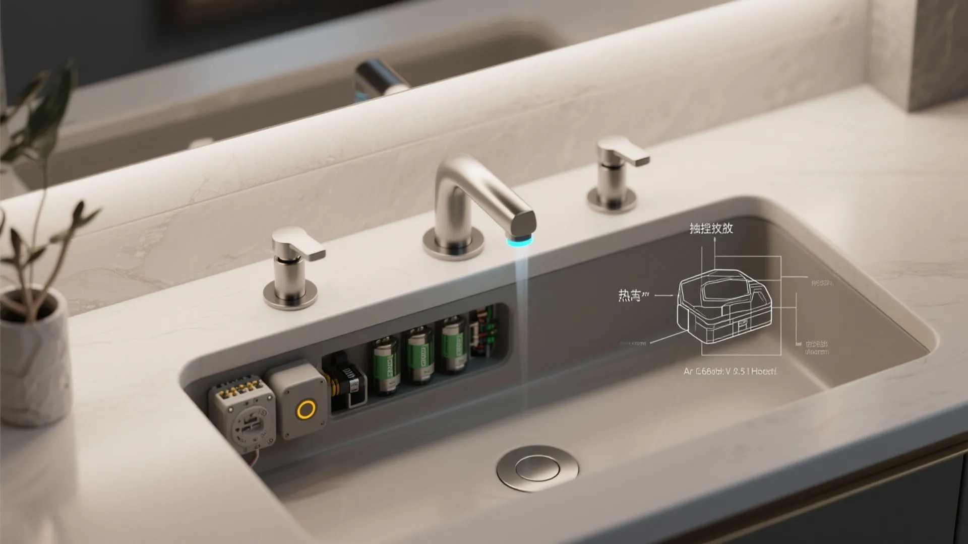 4. Touchless Faucet with Manual Handles