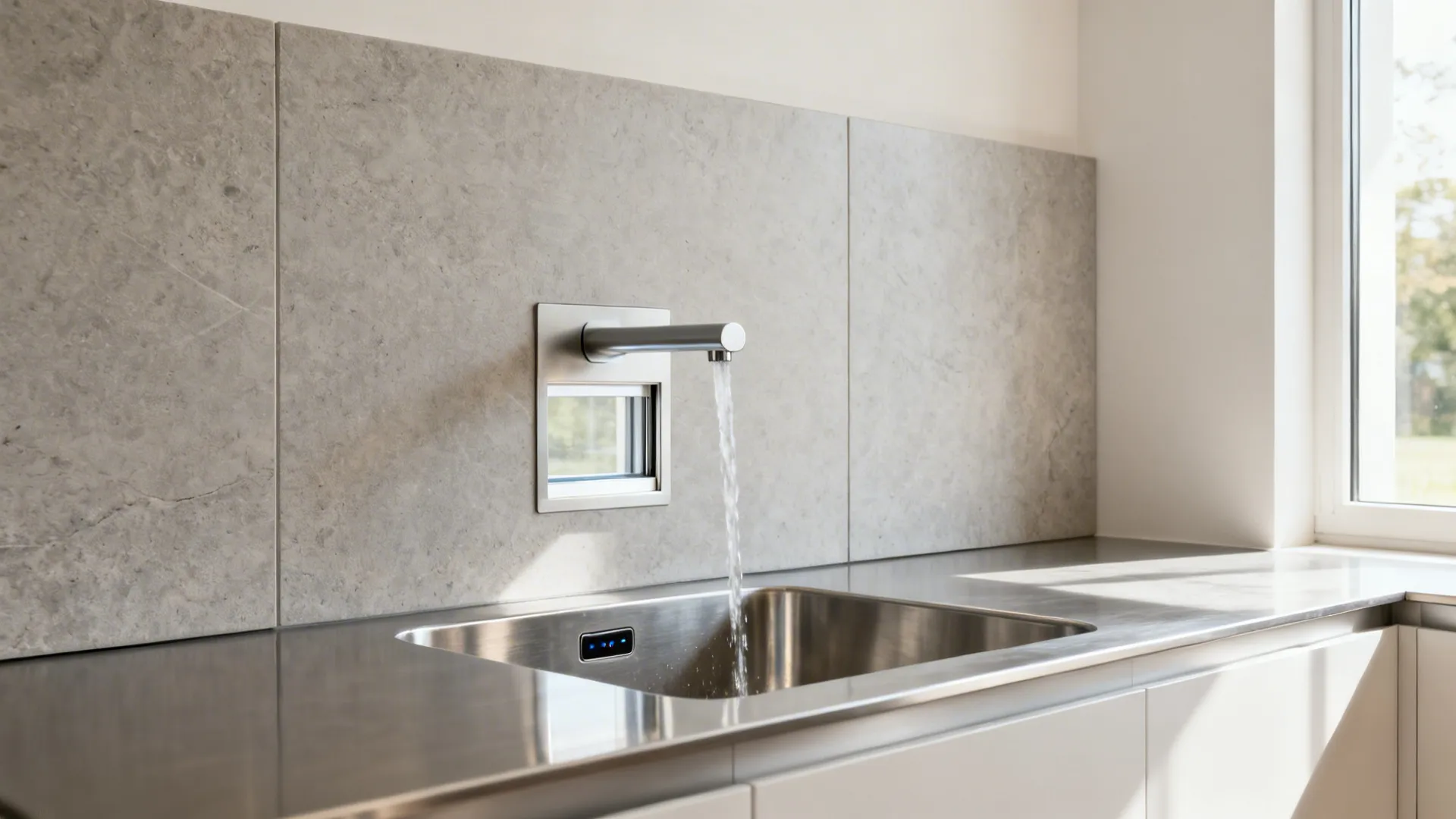 5) Hygienic touchless wall tap for easy cleanup