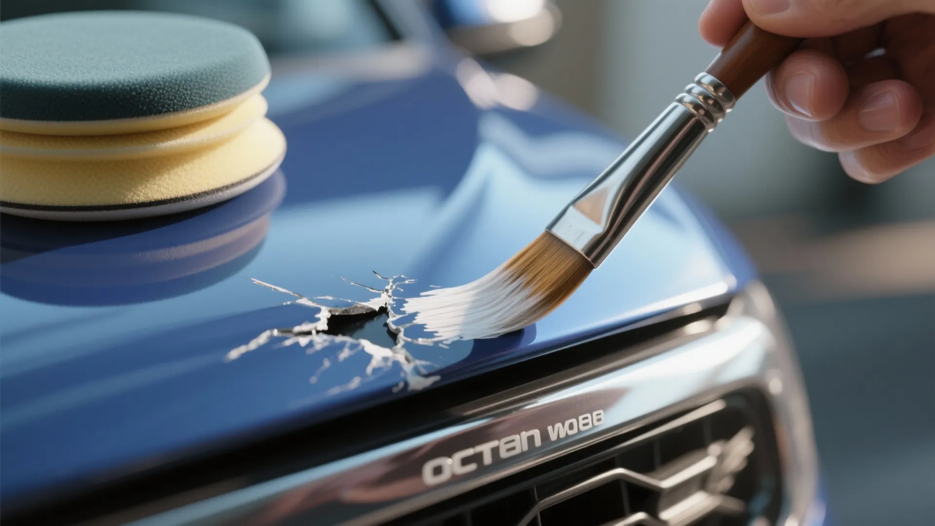 4. Touch-up paint and blending for deeper marks