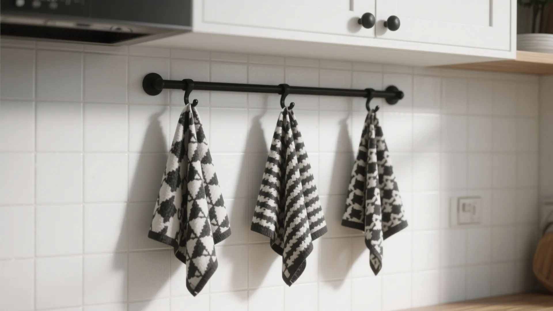 1. Use patterned towels as mini artwork